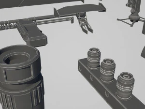 hard surface kitbash pack - 60 objects 3D Model