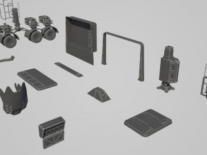 hard surface kitbash pack - 60 objects Modèle 3D