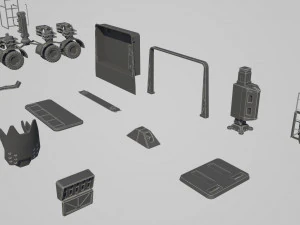 hard surface kitbash pack - 60 objects 3D Model