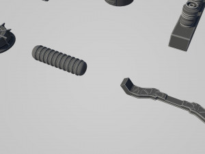 hard surface kitbash pack - 60 objects Modèle 3D