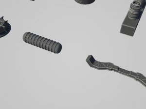 hard surface kitbash pack - 60 objects 3D Model