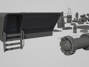 hard surface kitbash pack - 60 objects Modèle 3D
