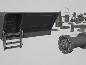 hard surface kitbash pack - 60 objects 3D Model