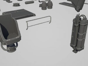 hard surface kitbash pack - 60 objects 3D Model