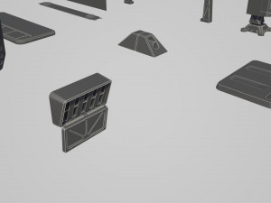 hard surface kitbash pack - 60 objects Modèle 3D