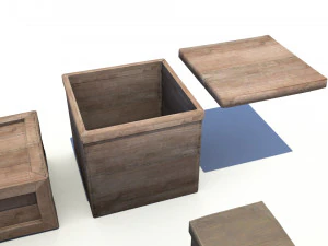 wooden crates and boxes pack 3D Model