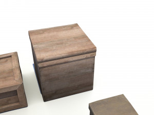 wooden crates and boxes pack 3D Модель