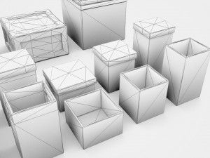 wooden crates and boxes pack 3D Модель