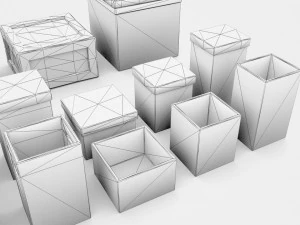 wooden crates and boxes pack 3D Model