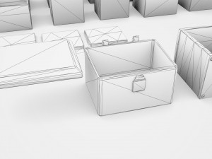 wooden crates and boxes pack 3D Модель