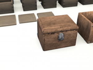 wooden crates and boxes pack 3D Модель