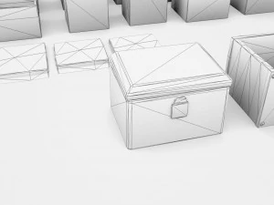 wooden crates and boxes pack 3D Model