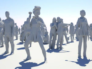 low poly people pack - 296 pieces 3D Model