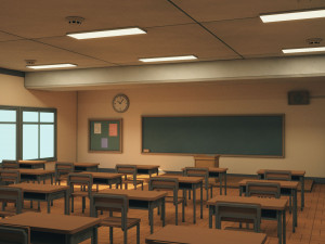 anime classroom 3D Model