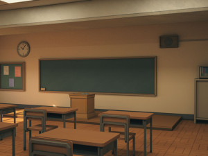 anime classroom 3D Model