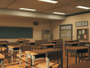 anime classroom 3D Model