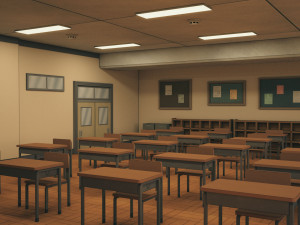 anime classroom 3D Model