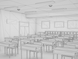 anime classroom 3D Model