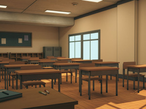 anime classroom 3D Model