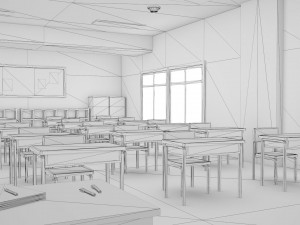 anime classroom 3D Model