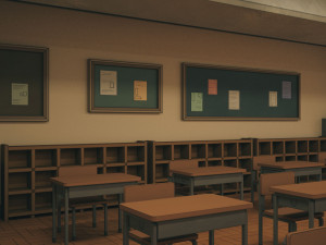 anime classroom 3D Model