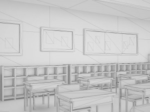 anime classroom 3D Model