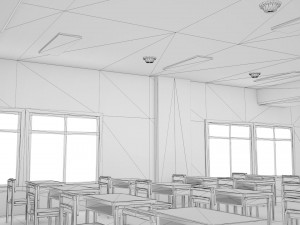 anime classroom 3D Model