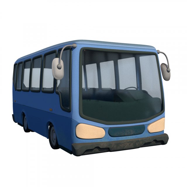 cartoon bus 3D 模型 .c4d .max .obj .3ds .fbx .stl .blend 