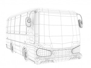 cartoon bus 3D 模型