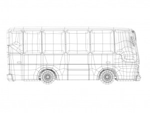 cartoon bus 3D 模型