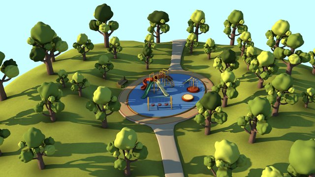 toon playground 3D Модель .c4d .max .obj .3ds .fbx .stl .blend 
