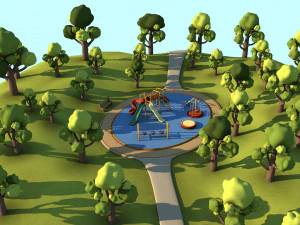 parco giochi dei cartoni animati Modello 3D