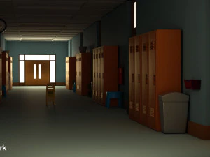 koridor sekolah Model 3D