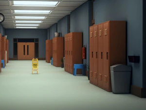 koridor sekolah Model 3D