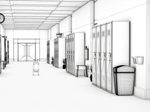 school corridor 3D Модель