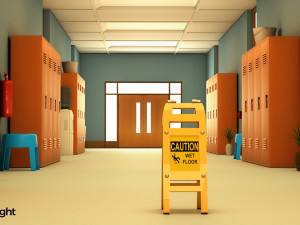 school corridor 3D Модель