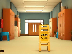 koridor sekolah Model 3D