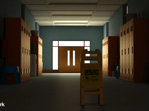 koridor sekolah Model 3D