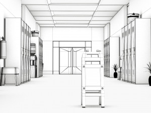 school corridor 3D Модель