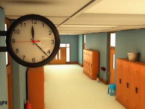 school corridor 3D Модель