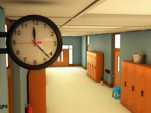 koridor sekolah Model 3D