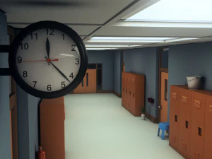 koridor sekolah Model 3D