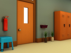school corridor 3D Модель
