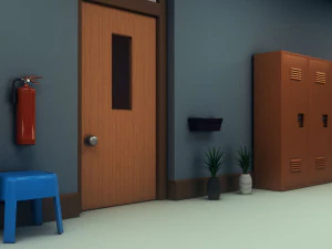 koridor sekolah Model 3D
