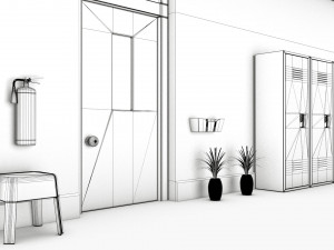 school corridor 3D Модель