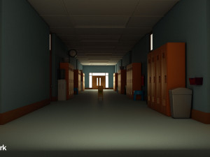 school corridor 3D Модель