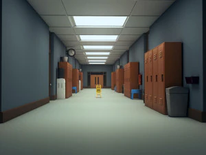 koridor sekolah Model 3D