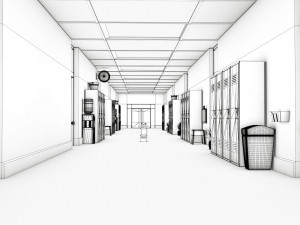 school corridor 3D Модель