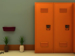 koridor sekolah Model 3D