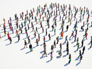 200 colorful low poly people collection Model 3D